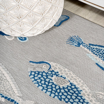 Algarve Modern Fish High-low Indoor/outdoor Area Rug